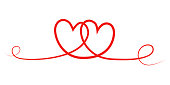 two beautiful hearts love one line