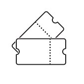 Two tickets line art. Outline tickets icon. Vector