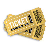 Two vector golden cinema, movie, theatre, concert, performance, party, event, festival tickets