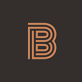 Unique modern creative elegant letter B based vector icon logo template.