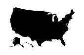 Usa map icon high detailed isolated vector illustration. Abstract concept graphic element. United States of America isolated.