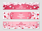 Valentines Day cloud banners