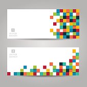 Vector banner with colorful squares
