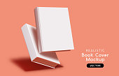 Vector Book Cover Blank Mockup Layout