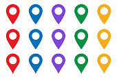 Vector icon search map. location place - Map pointer icon. GPS location symbol - Map pin. Map pointer icon. GPS location.