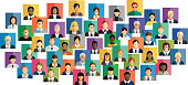 Vector illustration of an abstract scheme, which contains people icons.