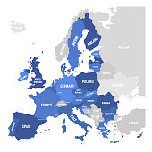 Vector map of EU, European Union