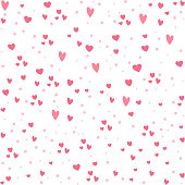 Vector seamless pattern with little hearts. Repeating background with Saint Valentine day symbols. Playful February holiday texture with love concept