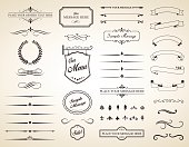 Vector Set of Vintage Calligraphic Elements