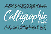 Vector smooth calligraphic script font