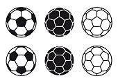 Vector Soccer Ball Icon on White Backgrounds