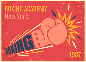 Vector vintage poster for a boxing