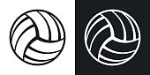 Vector volleyball ball icon. Two-tone version