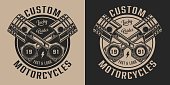 Vintage motorcycle repair service label