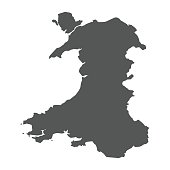 Wales vector map.