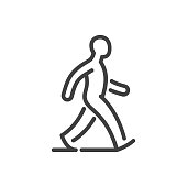 Walking man line icon