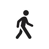 Walking man vector icon. People walk sign illustration.