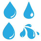 Water Drop Icon Set Vector Design on White Background.