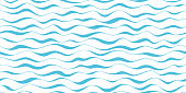 Wave pattern seamless abstract background. Stripes wave pattern blue on white background for summer vector design.