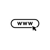 Web icon vector. Flat icon Web internet   with arrow
