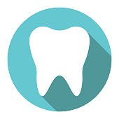 White tooth, flat design