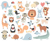 Wild animals and pets.