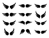 Wings logo set. Vector