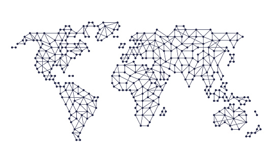 World Connectivity Line Continents Pattern