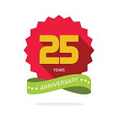 Years 25 anniversary vector label logo badge