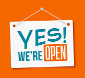 Yes, We're Open! Sign