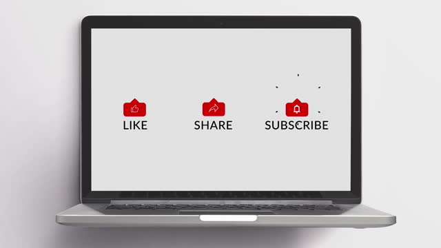 4K Animation social media icons like, share, subscribe background stock video