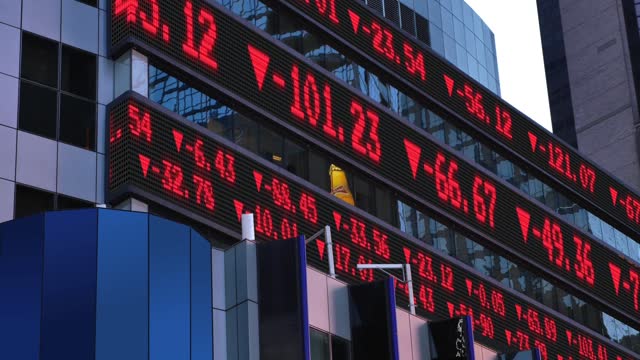 Fictional View of Down Stock Market Ticker