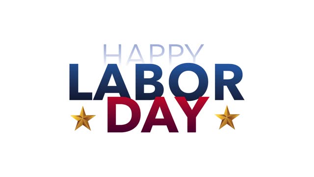 labor day lettering animation