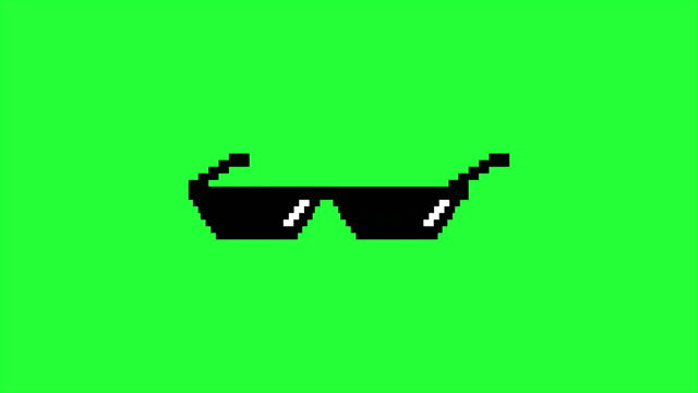 Pixel old glasses. Gangster effect with glasses video