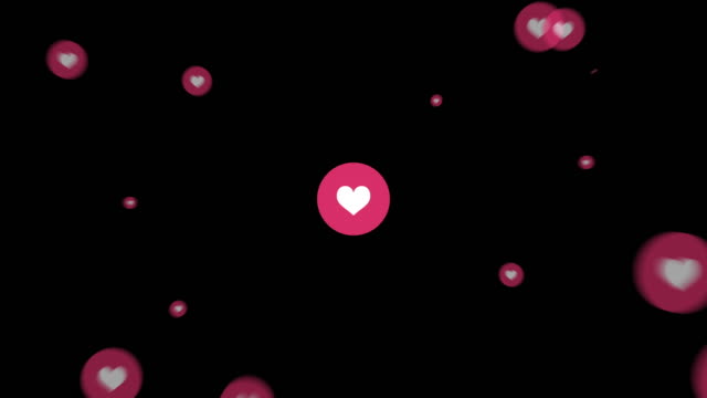 Social media icons. Two animations that express diffusion. Heart icon ver.